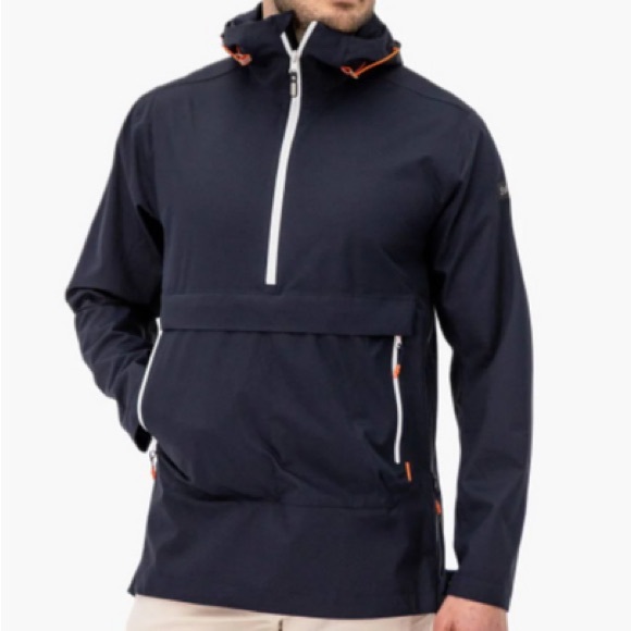 SWIMS Men’s The Anorak Lightweight Hooded Rain Jacket Deep Navy Blue Size XXL